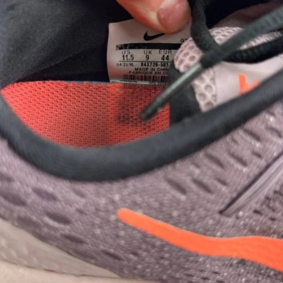 Nike Purple & Peach Lunarglide 8 Comfort Athletic Running Shoes Mens Size 11.5 - Picture 7 of 9